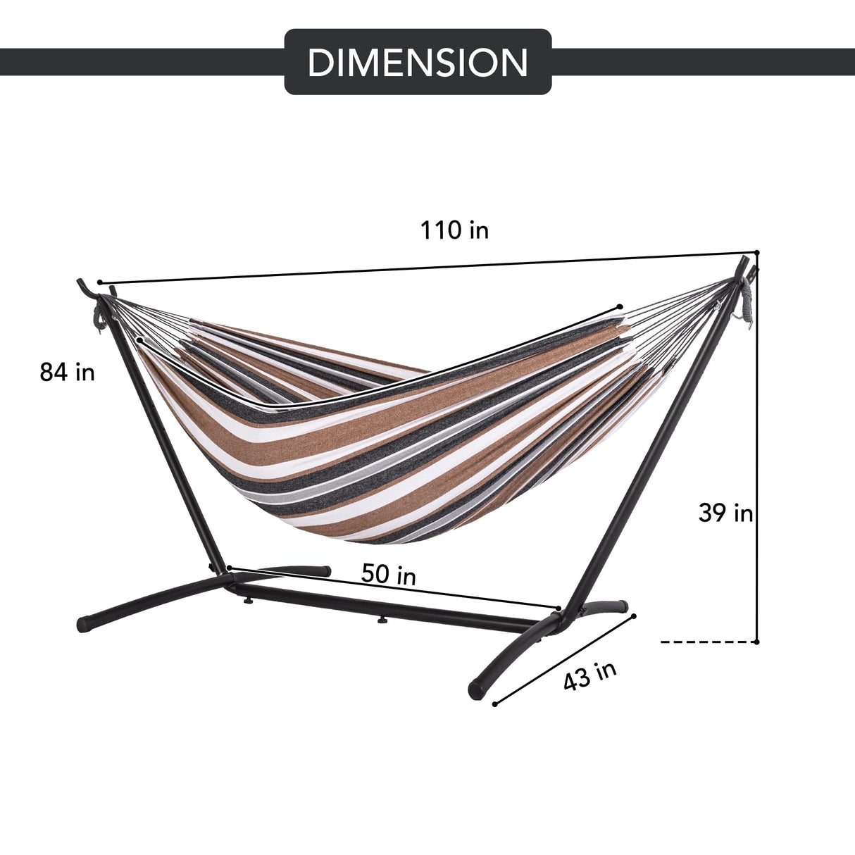 Prime Garden Hammock with Stand for Outside, Heavy Duty Space Saving Steel Stand with 450 lb Capacity, Double Hammock with Portable Carrying Bag, Hamacas Para Adultos for Outdoors, Patio, Garden, Yard Prime Garden