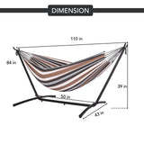 Prime Garden Hammock with Stand for Outside, Heavy Duty Space Saving Steel Stand with 450 lb Capacity, Double Hammock with Portable Carrying Bag, Hamacas Para Adultos for Outdoors, Patio, Garden, Yard Prime Garden