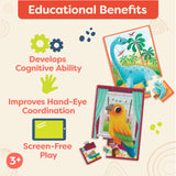 B. toys- Pack o' Puzzles 2-Pack - Pets & Dinos- Wooden Puzzle Box Set – 2 Puzzle Boxes, 8 Puzzles- 12-Piece Jigsaw Puzzles for Kids – 3 Years + B. toys