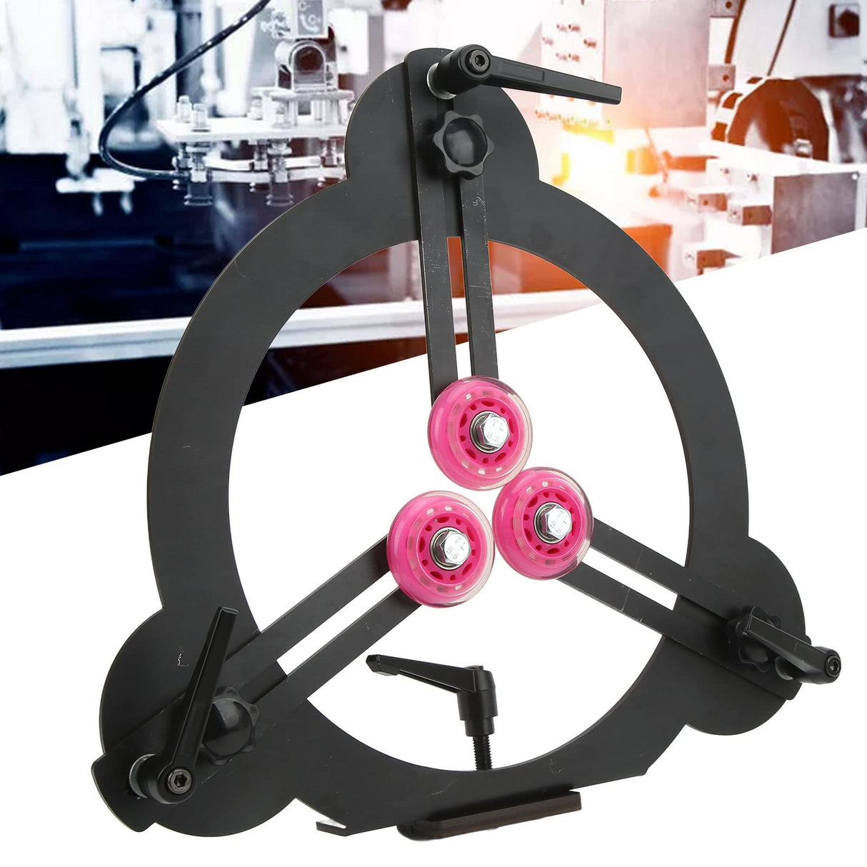 Woodturning Steady Rest Adjustable Wheel Position Round Steel Turning Tools for Wood Lathe Parts Accessories Walfront