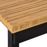 HOMCOM 47" Work Bench with Drawer, Height Adjustable Legs, Bamboo Tabletop Workstation Tool Table on Wheels for Garage, Weight Capacity 1320 Lbs, Black/Natural HOMCOM