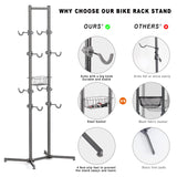 CXWXC 2-/4-Bike Storage Rack with Basket - Bike Rack Garage for Road, Mountain and Hybrid Bike Garage & Home (For 4 bikes) CXWXC