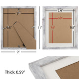 AEVETE 8x10 Picture Frame White Distressed Display Photos 6x8 with Mat or 8x10 without Mat for Wall Tabletop AEVETE