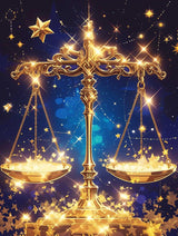 YOUSHIHA Libra Constellation Diamond Painting Kits for Adults,DIY 5D Constellations Diamond Art Full Drill for Adult,for Beginner Home Wall Decor Gift 8x12 Inch YOUSHIHA