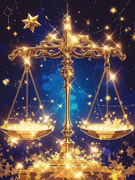 YOUSHIHA Libra Constellation Diamond Painting Kits for Adults,DIY 5D Constellations Diamond Art Full Drill for Adult,for Beginner Home Wall Decor Gift 8x12 Inch YOUSHIHA