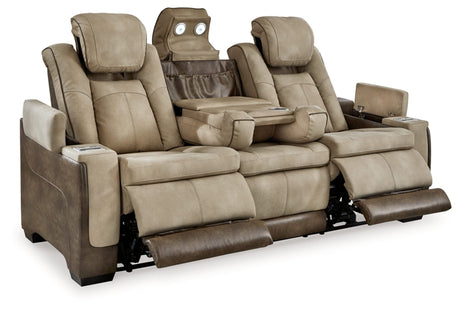 Signature Design by Ashley Next-Gen DuraPella Power Reclining Sofa with Adjustable Headrest, Sand Signature Design by Ashley