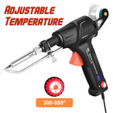 VEEVIIY Soldering Gun Kit, Upgrade 120W Adjustable Temp Multi-Function Soldering Iron Set, Soldering Iron Kit for Electronics Welding Repair (11-Piece Set) (Black) VEEVIIY