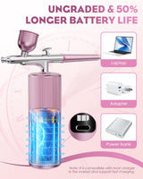 Airbrush Kit with Compressor - Airbrush for Nails,48PSI Screen Display Air Brush,Rechargeable Wireless Airbrush Gun Machine for Nail Art, Makeup, Painting, Cake Decor Rexley