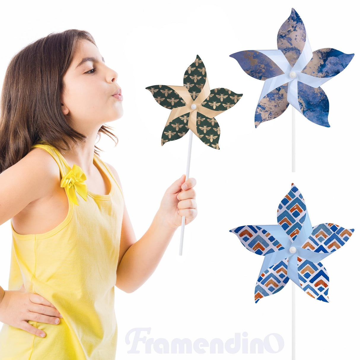 Framendino, 20 Pack Sublimation Plastic Blank Pinwheels DIY Pinwheel for DIY Crafts Framendino