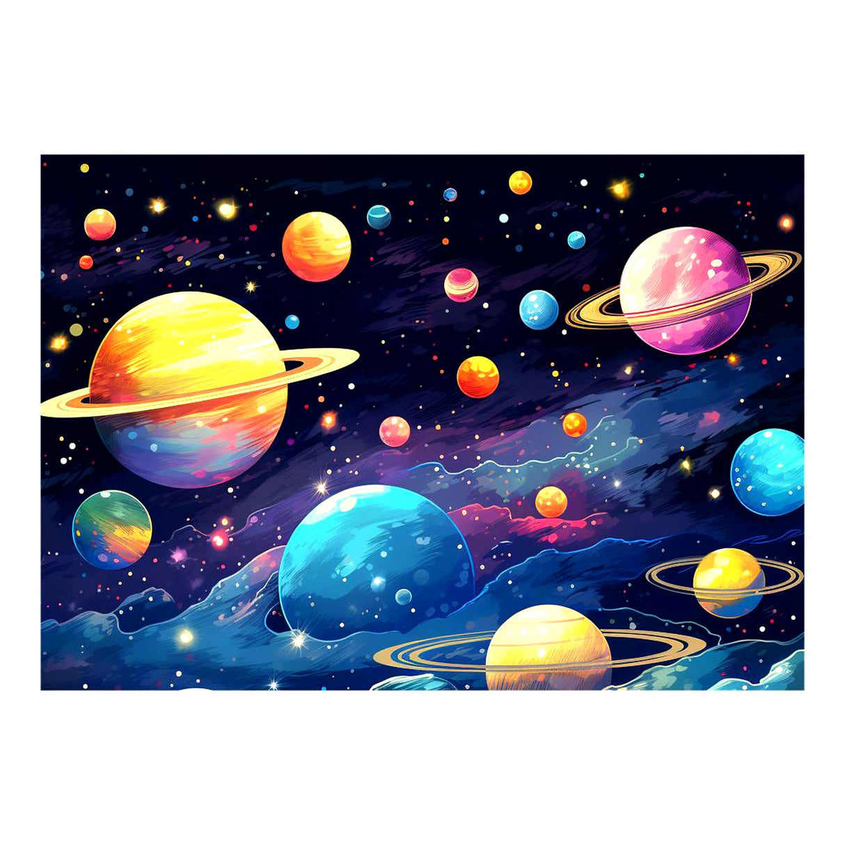 Yomiie 5D Diamond Art Painting Kits Universe Full Drill by Number Kits, Solar System Paint with Diamonds Art Milky Way Galaxy Rhinestone Embroidery Craft for Home Room Decoration (12x16inch) Yomiie