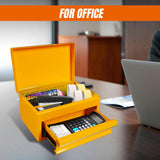 Torin APBT701YB 10" Mini Portable Steel Tool Box with Drawer for Home, Garage or Workbench, Yellow Torin