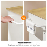 HOOBRO Kitchen Island with Trash Can Storage, Rolling Kitchen Island on Wheels, Kitchen Storage Island with Power Outlet, Mobile Islands Table for 10 Gallon Garbage Bin, White and Natural WN80UZD01 HOOBRO