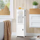 MOBPMO Bathroom Floor Cabinet Freestanding Double Door 3-Tier Side Storage Organizer Cabinet Unit, Multipurpose Waterproof Small Storage Cabinet for Bathroom, Bedroom, Office, White MOBPMO