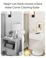 Aienvey Floating nightstand, Floating Shelf with Drawer, Wall Mounted Nightstand, Floating Bedside Table (White) Aienvey