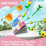 Clay Flower Craft Kit for Kids - Make Your Own DIY Air Dry Bouquet Making Set, Arrange & Create Personalized Art, Perfect Arts & Crafts Gift for Kids, Non-Toxic Modeling Clay with Tools & Guide NOONEAU