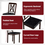 Tangkula 47" Dining Table Set for 4, Farmhouse Solid Wood Dinette Set w/Rubber Wood Legs, 4 Padded Chairs, Mid-Century Modern Dining Table and Chairs Set for Kitchen, Dining Room Tangkula