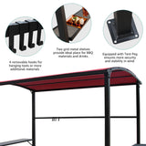 Outdoor 5 ft. x 8 ft. Steel Frame Grill Gazebo Canopy Barbecue Shelter Dark Red Overstock