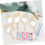 Didiseaon 12-Piece Unfinished Wooden Mirror Craft Set for Kids DIY Princess Hand Mirrors for Girls Birthday Parties and Craft Activities Safe Unbreakable for Toddler Decor Didiseaon