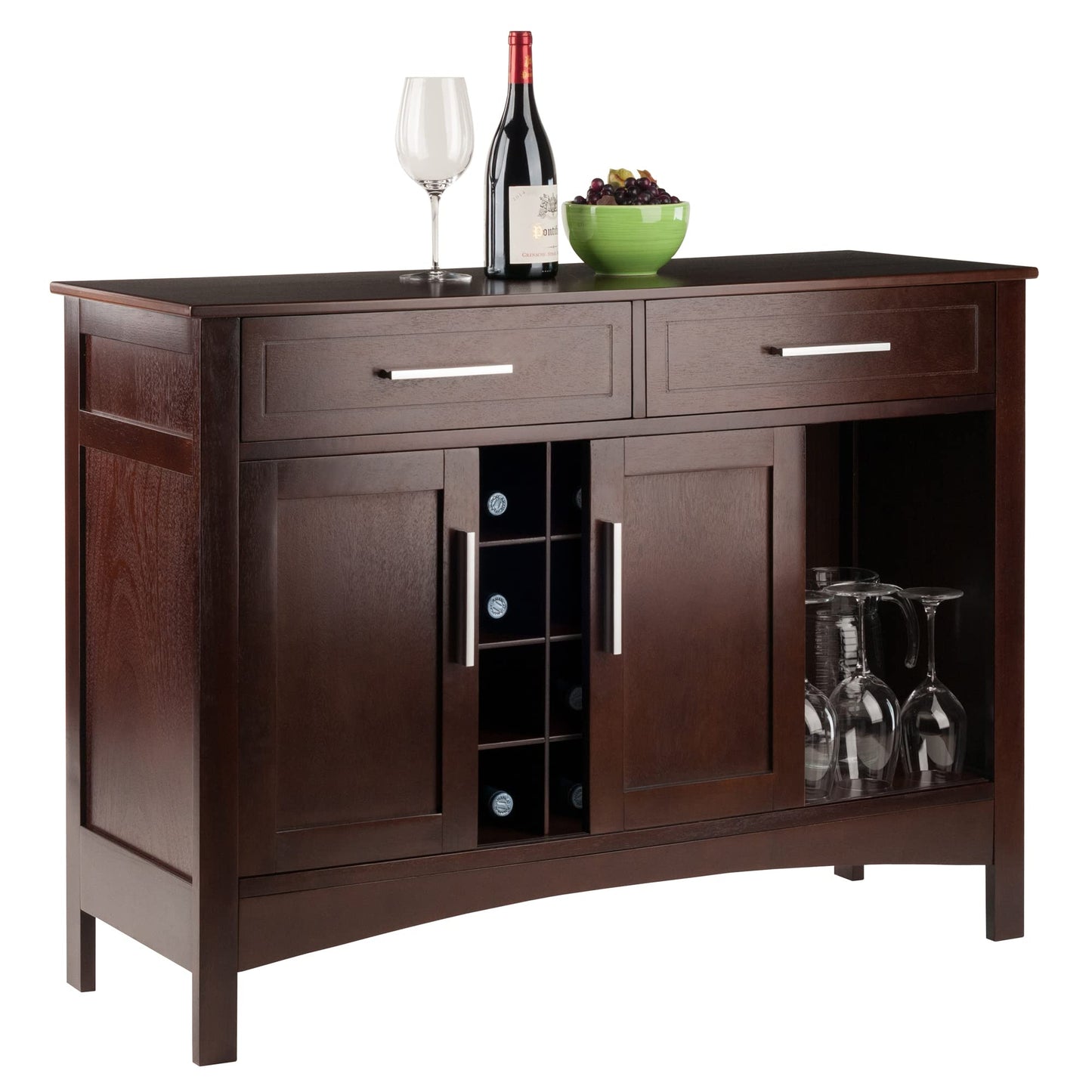 Winsome Gordon Cabinet Buffet, Walnut - WoodArtSupply