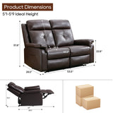 GUEAPY Loveseat Recliner Sofa with Heat and Massage – Manual Double Reclining 2-Seater Couch with Infinite Positions, Ergonomic Padded Seat, Side Pockets, for Living Room, Bedroom, Home Theater GUEAPY
