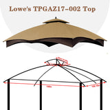 SCOCANOPY Khaki Ripstop Replacement Cover for Lowe's Allen Roth 10X12 Gazebo Model #TPGAZ17-002C SCOCANOPY