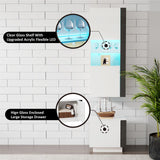 AMERLIFE Wall Unit Entertainment Center with Fireplace & Bookshelves, Includes 70" 2-Tier Fireplace TV Stand, 2 x Wall Cabinets & End Tables, Modern LED Lights TV Console for Living Room, White AMERLIFE