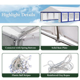 Tents for Parties Party Tent 16x20 ft, Outdoor Canopy Carpas para Fiestas Heavy Duty, Large Waterproof Patio Event Wedding Tent White & Blue with Sidewalls Walls for Backyard Sophia & William