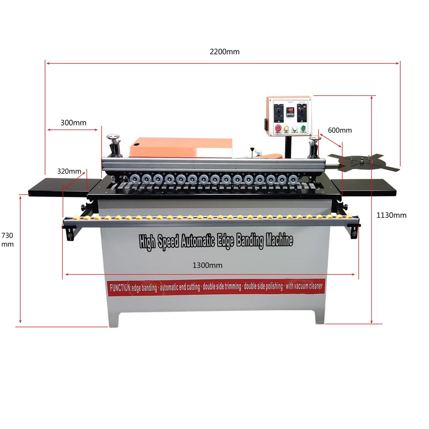 YUCHENGTECH High-speed Automatic Edge Bander Banding Machine 0~10m/min Woodworking Edge Bander Banding Machine Double Sided Gluing Automatic Feed/Break Belt Straight EX237 (110, Volts)