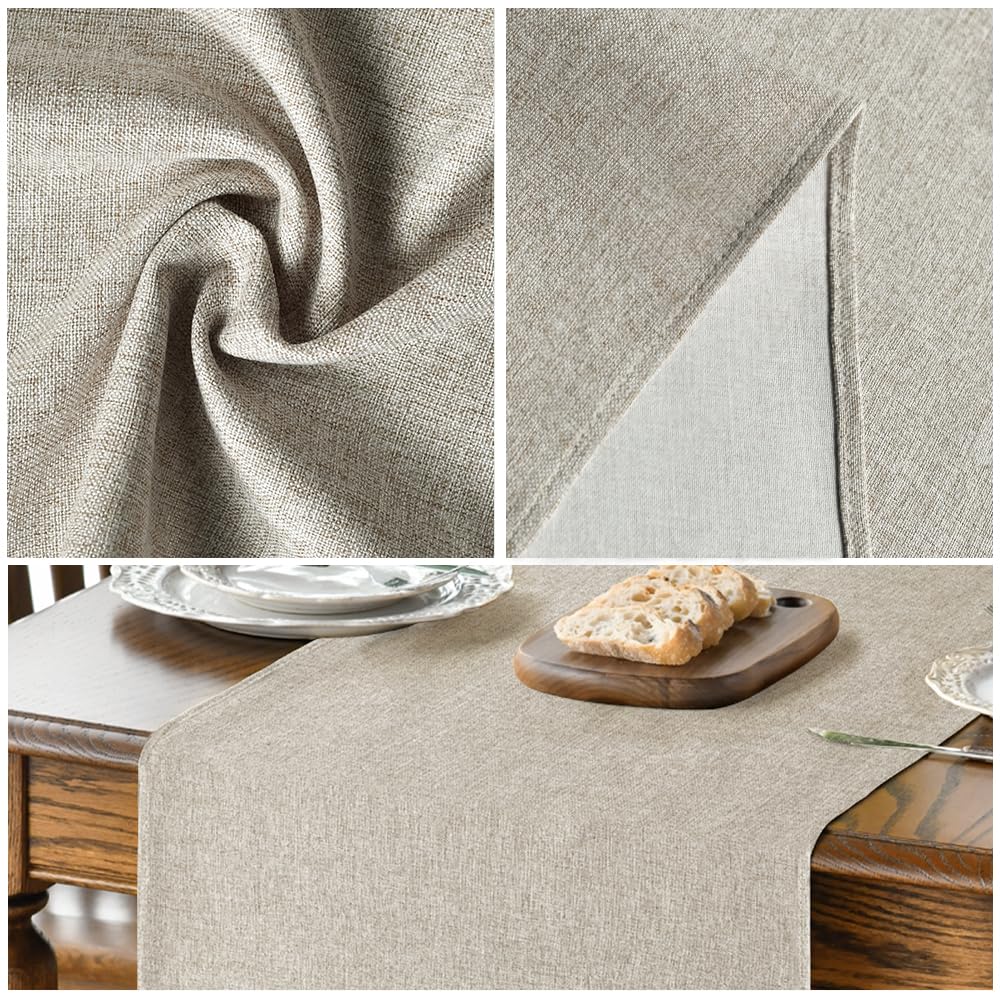 Artoid Mode Light Brown Table Runner, Seasonal Fall Washable Kitchen Dining Table Decoration for Home Party Decor 13x72 Inch Artoid Mode