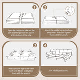 Opoiar 71" Convertible Futon Sofa Bed & Sleeper Couch - Memory Foam Loveseat Sofa with Adjustable Backrest/Armrest for Small Space, Apartment, Living Room - Black Opoiar