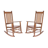 Shine Company Vermont Rocking Chairs, Outdoor Front Porch Rocker Set of 2, Oak Shine Company