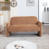 DUOMAY Cute Chenille Loveseat Sofa, Modern 55" Wide Seat Couch Minimalist Style Comfy Deep Seat Sofa for 2-3 Seater for Living Room Apartment, Brown DUOMAY