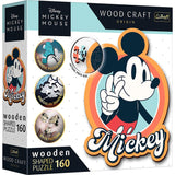 Trefl Disney 160 Piece Jigsaw Puzzle Retro Mickey Mouse Wood Craft Irregular Shapes, 10 Puzzles of Disney Symbols, Modern Premium Puzzle, for Adults and Children from 9 Years Old Trefl