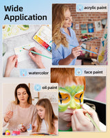 Nicpro 12pcs Artist Paint Brush Set, Pastel Painting Brushes Kit with Flat, Round, Filbert, Angle and Detail Paintbrushes, Nylon Bristles Paint Brushes for Acrylic Oil Watercolor Gouache Canvas Face Nicpro