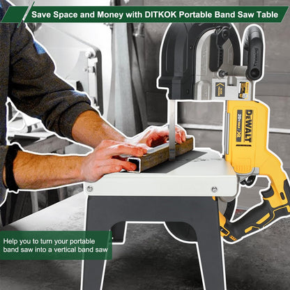 DITKOK Band Saw Stand Portable Vertical Table Alloy Steel Base for DeWalt Band Saw, for Milwaukee for Band Saw, Powder Coated, with legs - WoodArtSupply