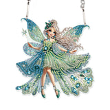 AiYuanzsh Green Butterfly Fairy Diamond Art Painting Hanging Pendant Kit Special Shaped Diamond Dots Art Acrylic Ornaments Diamond Art Painting Pendant for Adult Home Wall Window Decor Gift AiYuanzsh