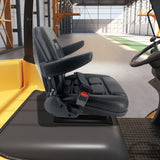 YILIKISS Universal Adjustable Forklift Seat with Safety Belt and Armrest,Adjustable Backrest Tractor Seat Replacement for Tractor Excavator, Skid Loader, Backhoe Dozer Telehandler YILIKISS