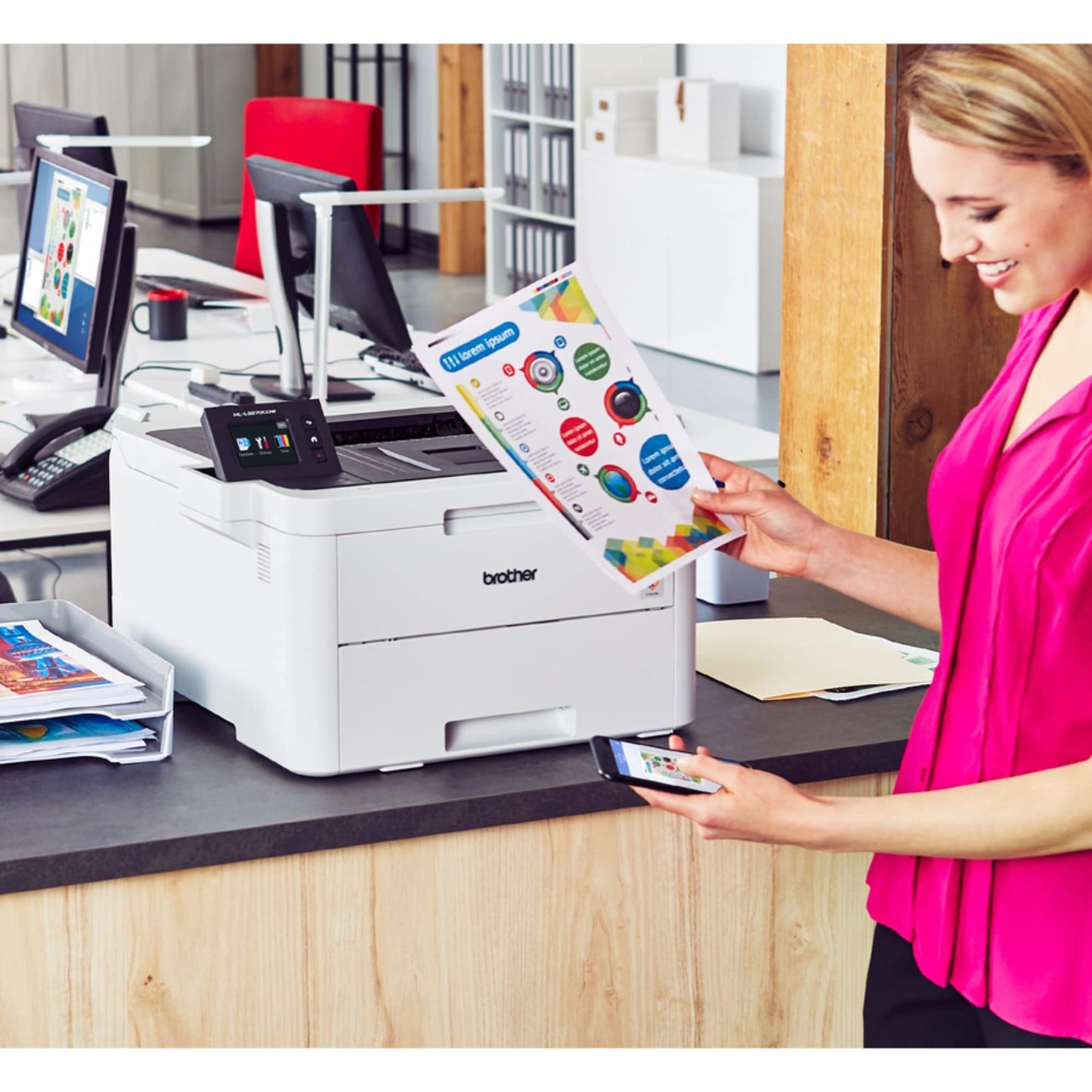 Brother HL-L3270CDW Compact Wireless Digital Color Printer with NFC, Mobile Device and Duplex Printing - Ideal -for Home and Small Office Use, Amazon Dash Replenishment Ready