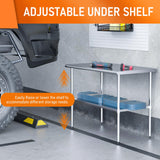 HOCCOT Stainless Steel Table for Prep & Work 24" X 48" inches with Adjustable Shelf, Commercial Workstations, Utility Table in Kitchen Garage Laundry Room Outdoor BBQ HOCCOT