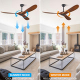 ABZ 60" Ceiling Fans Without Lights, 60 Inch Outdoor Ceiling Fans no Light, 3 Blade Solid Wood Ceiling Fan with Remote Control for Patios Living Room Bedroom Porch ABZ