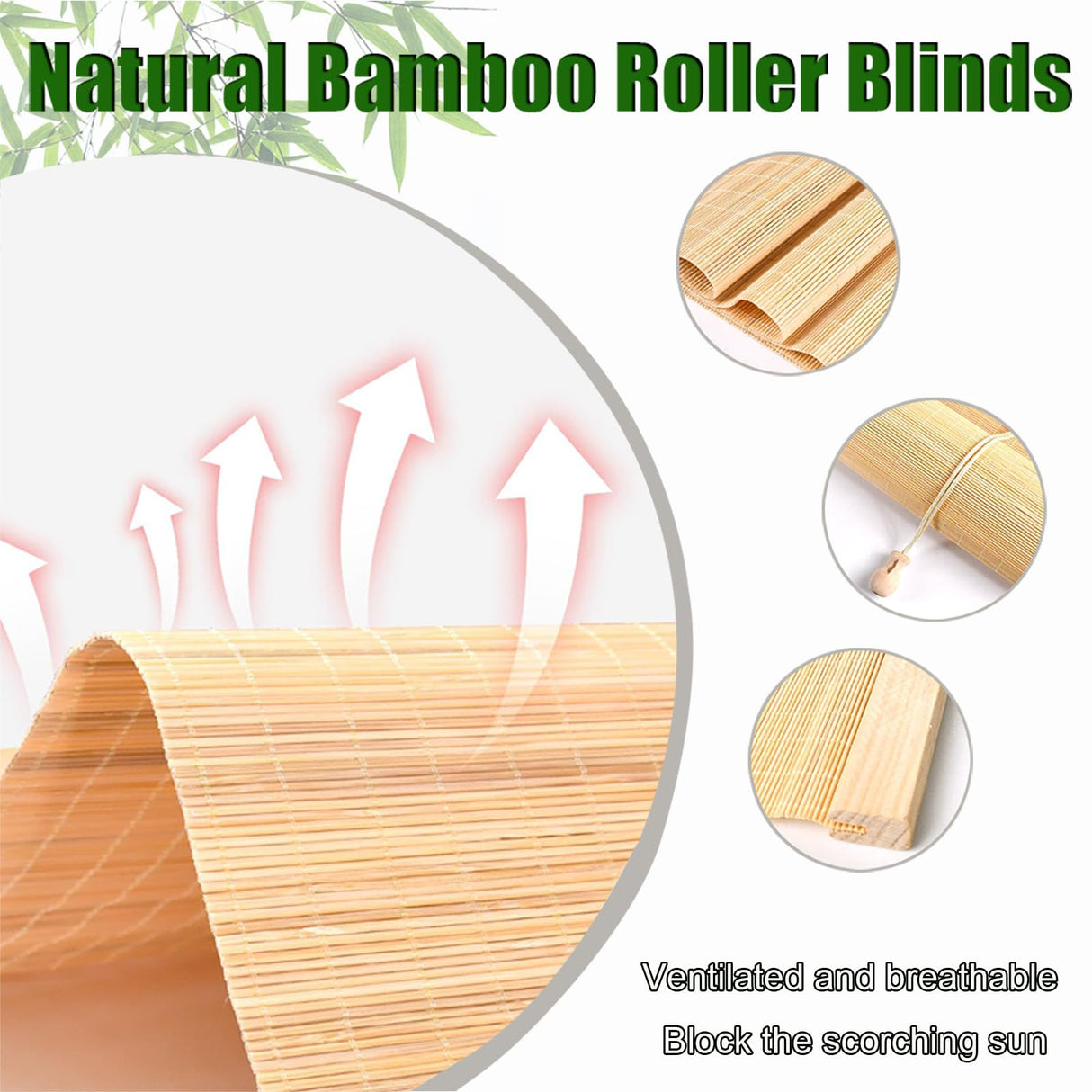 Handwoven Bamboo Blinds for Indoor/Outdoor - Easy to Install, Customised Shades for Patios and Porches JSLJJBD