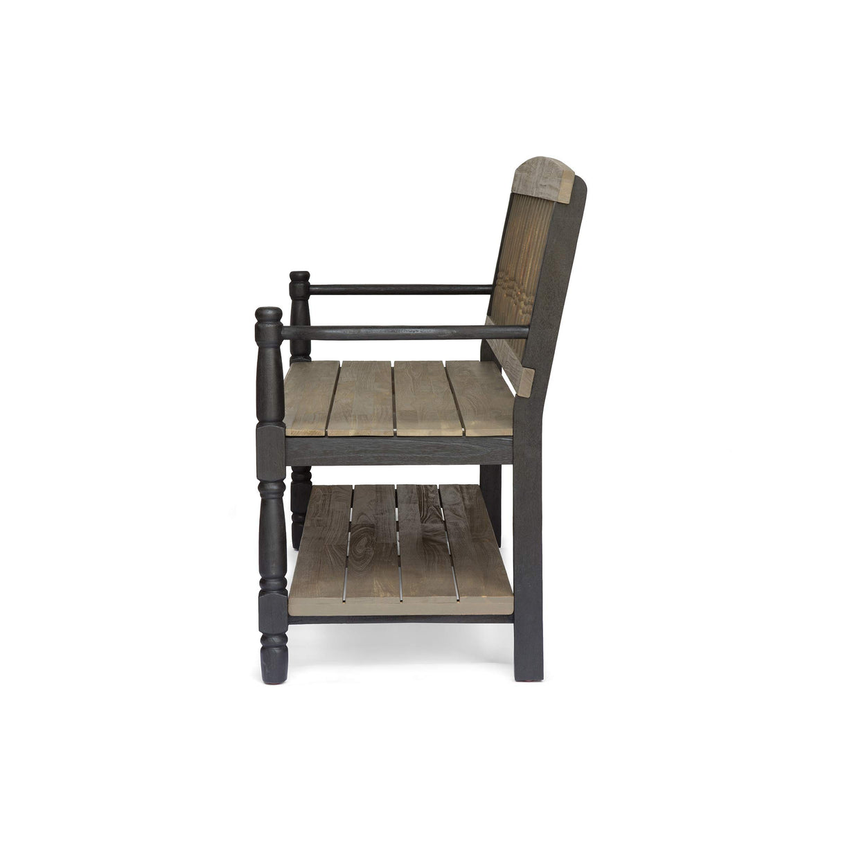 Christopher Knight Home Eddie Indoor Farmhouse Acacia Wood Bench with Shelf, Gray and Black Finish Christopher Knight Home