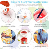 4 Pack Framed Paint by Numbers Kit for Adults 12x12inch-Animals Paint by Numbers Kit with Framed, DIY Painting by Number with Canvas Oil Painting for Gift Home Wall Decor (30x30cm, without Easel) ajepon