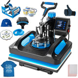 Leomru 5 in 1 Heat Press Machine, Sublimation Heat Press 12x15 inch Industrial T Shirt Pressing Machine, 360-Degree Swing Away Heat Transfer Machine Multifunction Combo for T-Shirt Mugs at Cap Leomru