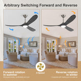 Outdoor Ceiling Fan with Light, 60 inch Ceiling Fan with Light and Remote, Modern Wood Ceiling Fan, Reversible Quiet DC Motor, High CFM, Dimmable Ceiling Fan for Indoor/Outdoor Nickel+Gray AUNLPB