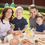 Atoylink Play Kitchen Accessories Wooden Toys Pots and Pans for Kids 23Pcs Montessori Kitchen Pretend Play Food Cooking Set for Toddler Boys Girls Age 2 3 4 5 Birthday Gifts Atoylink