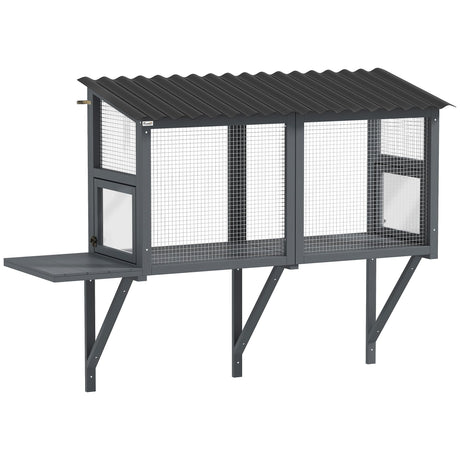 PawHut Cat Catio, Catio Outdoor Cat Enclosure for Multiple Kittens with Wooden Window Box, Jumping Platform for Safely Enjoying Outdoor Sights, Sunbathing, Napping, Playing, Gray PawHut