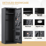 10-15 Gun Safe for Home, Large Capacity Rifle and Pistol Security Cabinet Quick Access Digital Keypad Lock, Backup Keys, Adjustable Shelves, Heavy Duty Steel Construction for Secure Firearms Storage KAER