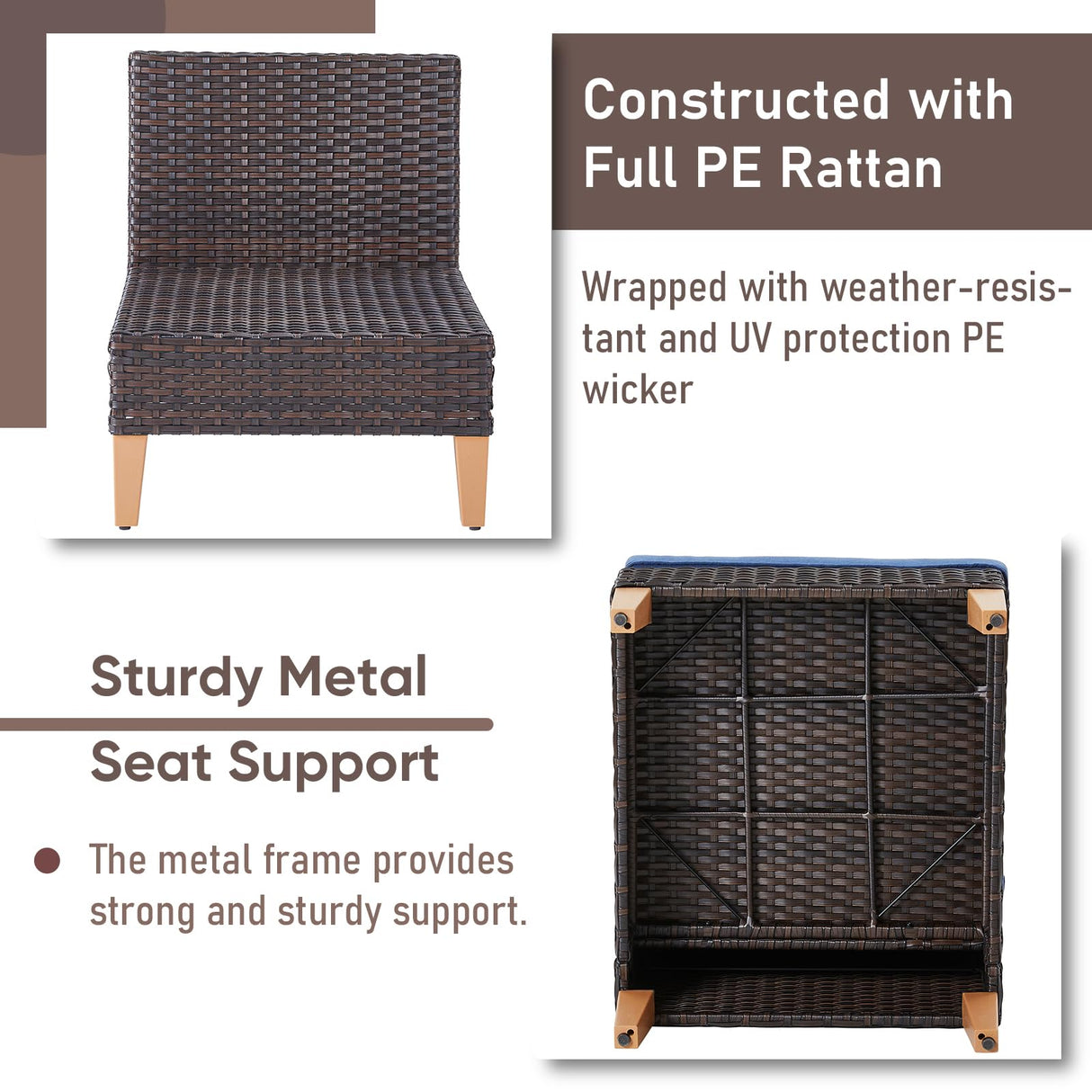 HUMMUH Patio Furniture Set with Fire Pit,Outdoor Modular Sectional Couch Loveseat Chairs with Table,All Weather PE Wicker Patio Conversation Sets for Deck Porch Backyard HUMMUH