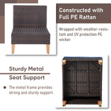 HUMMUH 11 Pieces Outdoor Furniture Set,Outdoor Half-Moon Sectional Couches Swivel Patio Chairs with Ottomans Coffee Table,All Weather PE Wicker Patio Conversation Sets for Garden Porch Backyard HUMMUH